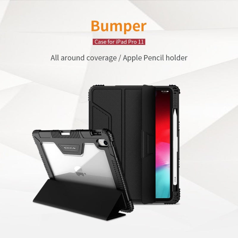 Bumper Flip Leather Case With Apple Pencil Cover
