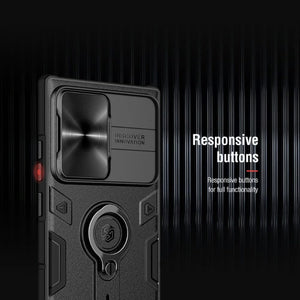 Galaxy S22 Ultra Case, Galaxy S21 Ultra CaseNillkin Camshield Armor for Samsung Galaxy S22 Samsung Galaxy S21 Ultra case with Camera Protection Cover with Kickstand Ring Holder - S22 Ultra Rugged Matte Military Grade Case 6.8’’