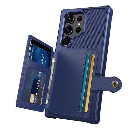 for Samsung Galaxy S23 Ultra Plus Credit Card Case PU Leather Flip Wallet Cover with Photo Holder Hard Back Cover for S22 Ultra