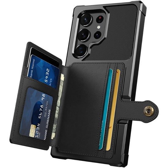 for Samsung Galaxy S23 Ultra Plus Credit Card Case PU Leather Flip Wallet Cover with Photo Holder Hard Back Cover for S22 Ultra