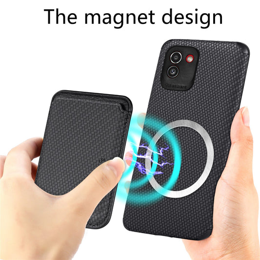 Carbon Magsafe Phone Case  With Magnetic Back Card Bag For Samsung Galaxy