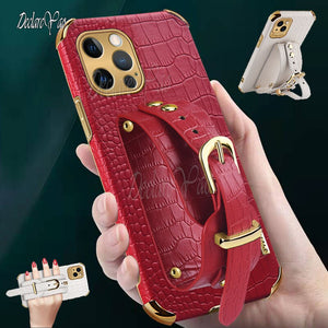 For iPhone14 Case Zroteve Crocodile Pattern PU Leather Cover For Apple iPhone 14 13 11 12 Pro Max mini 14Plus Slim 3D Plating Cases