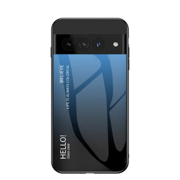 Luxury Gradient Tempered Glass Soft Silicone Phone Case For Google Pixel