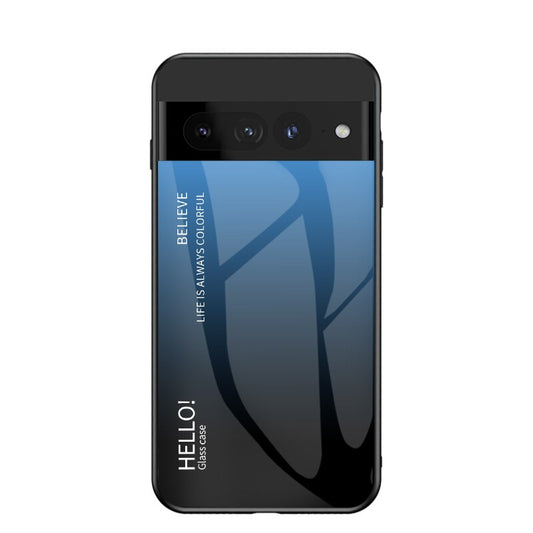 Luxury Gradient Tempered Glass Soft Silicone Phone Case For Google Pixel
