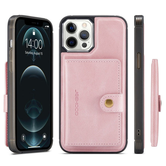 2in1 Magnetic Removable Wallet Phone Cases For iPhone 14 13 12 11 Pro Max 13 12Mini With Buttons Card Slots Flip Back Cover Support Wireless