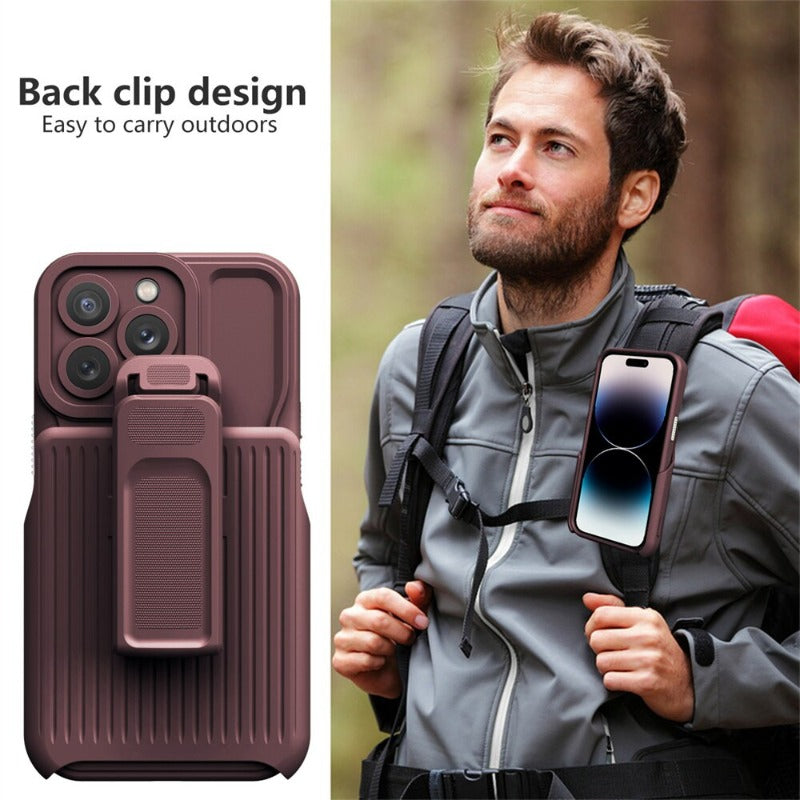 2 in 1 Backpack Clip Stand Holder Phone Case For iPhone – jenacase
