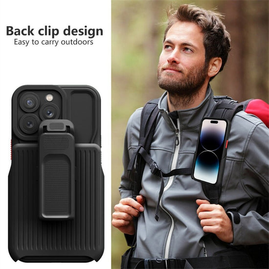2 in 1 Backpack Clip Stand Holder Phone Case For iPhone 14 13 12 11 Pro Max 14 Plus Outdoor Carrying Shockproof Protection Cover
