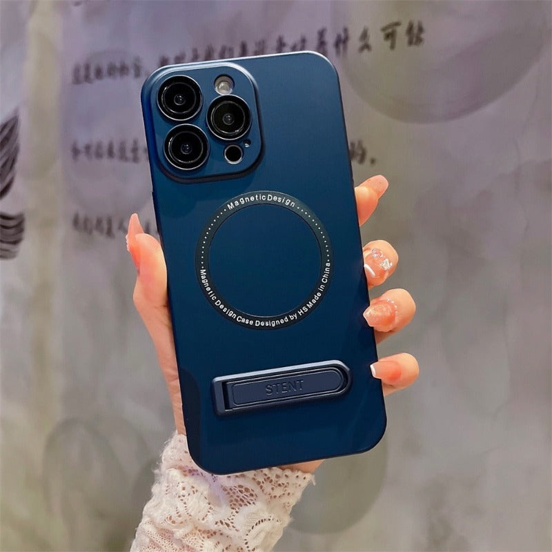Phone Case For iPhone 13 12 14 Pro Max 14Plus Luxury For Magsafe Magnetic Wireless Charging Invisible Stand Shockproof Cover