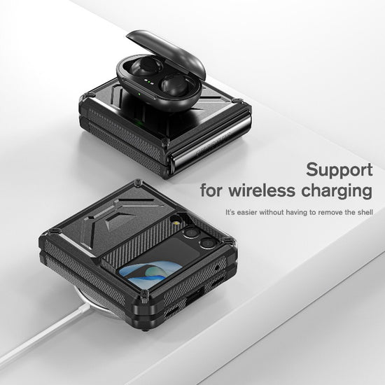 Rugged Phone Case for Samsung Galaxy Z Flip 4 3 Shockproof and Anti-Scratch Silicone Bumper Case for Galaxy Z Flip 4